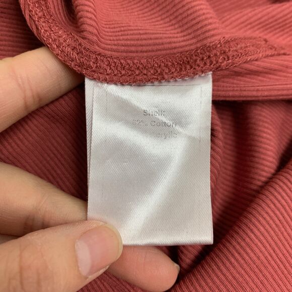 All Row Dress Womens M Medium Dusty Rose Ribbed Slit Short Sleeve Stretch Maxi - Picture 12 of 15